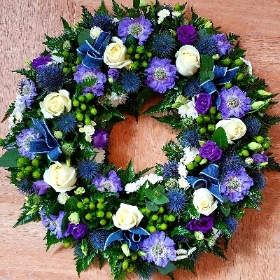 Blue & White Wreath